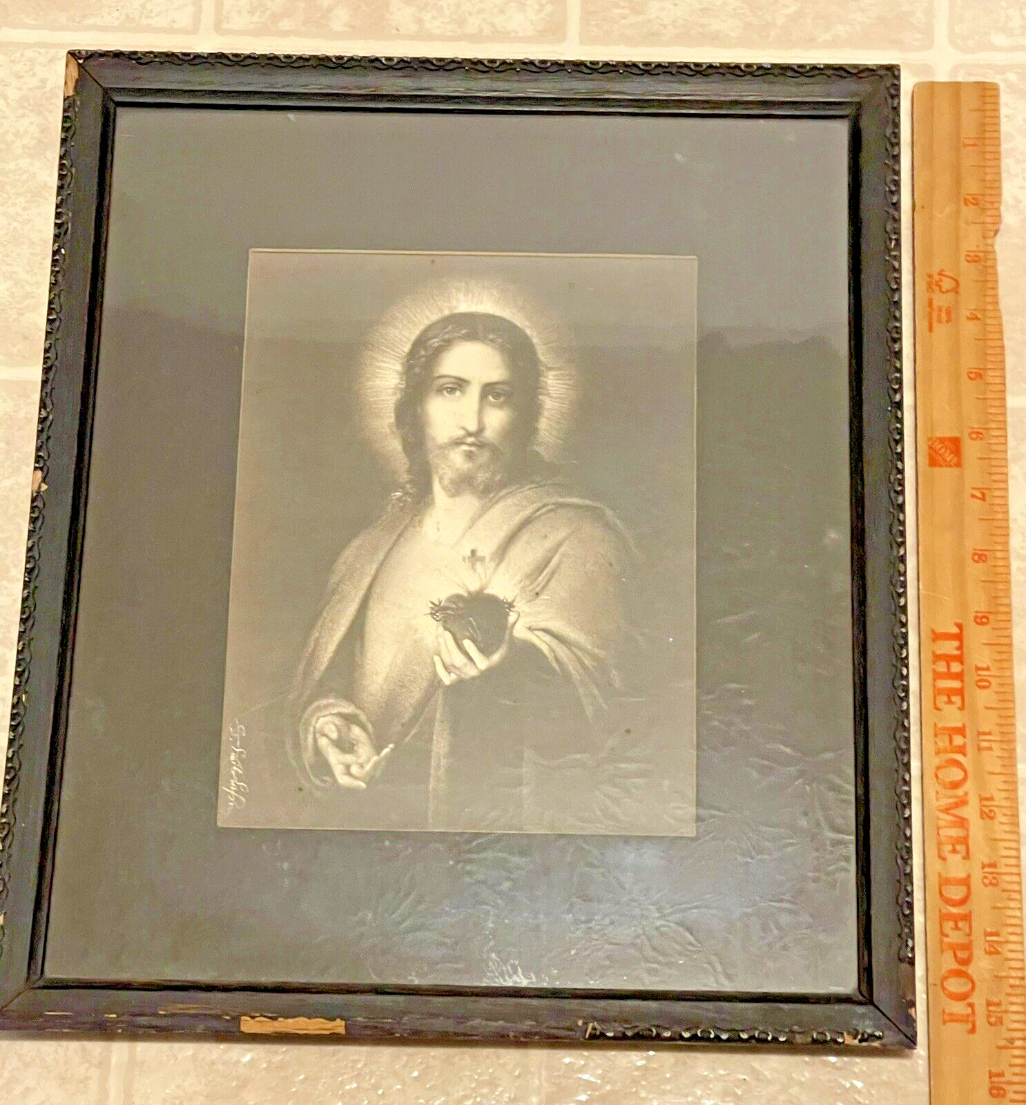 Antique Religious  Litho Framed Print  JESUS YESHU JACQUES-EMIL LAFON