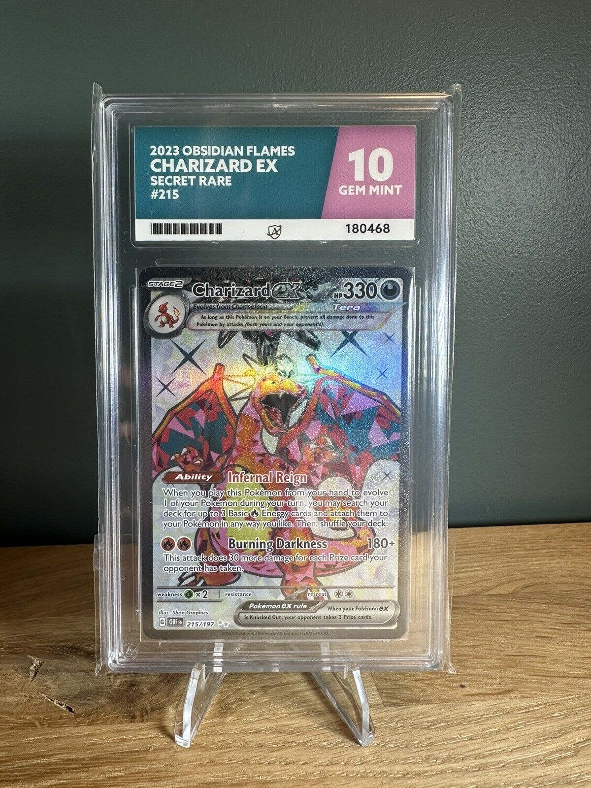 Charizard 215/197 Pokemon TCG Obsidian Flames Secret Rare (Ace 10)