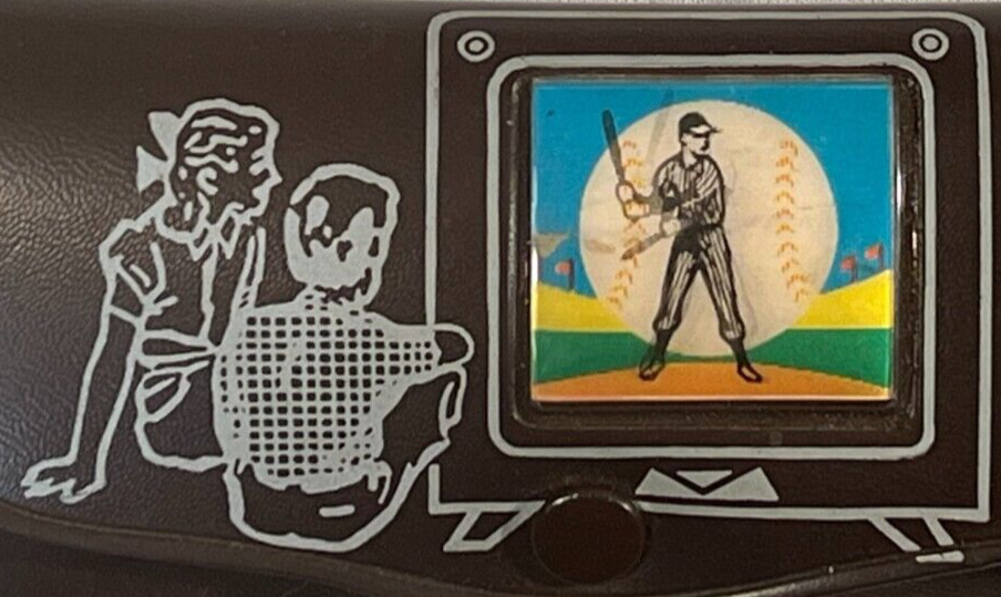 Vintage 1960\'s Glasses Case Baseball Hitting TV Holographic Lenticular NOS