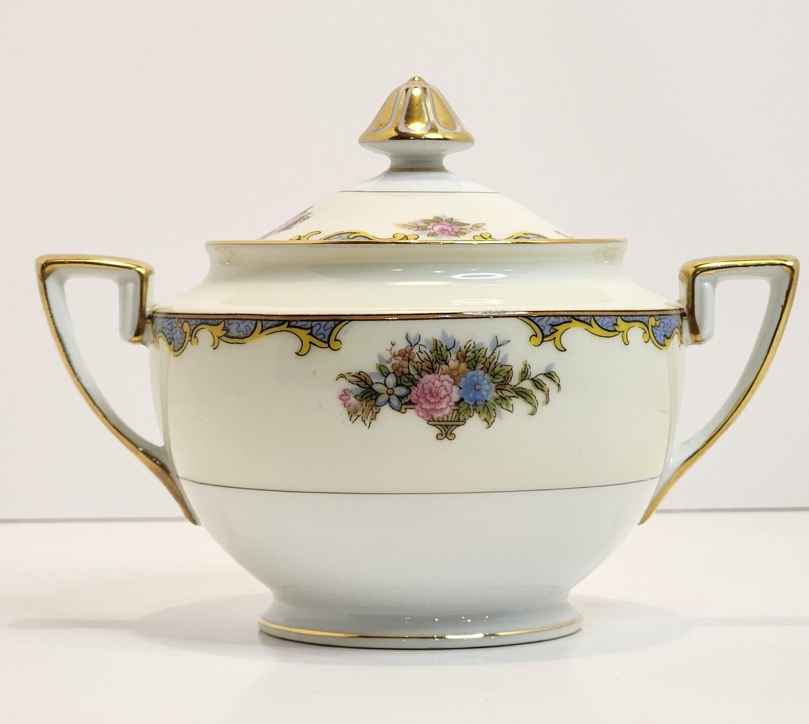 Noritake Sugar Bowl Vasona Antique 1920s China Dish For Tea Japan Hand Painted