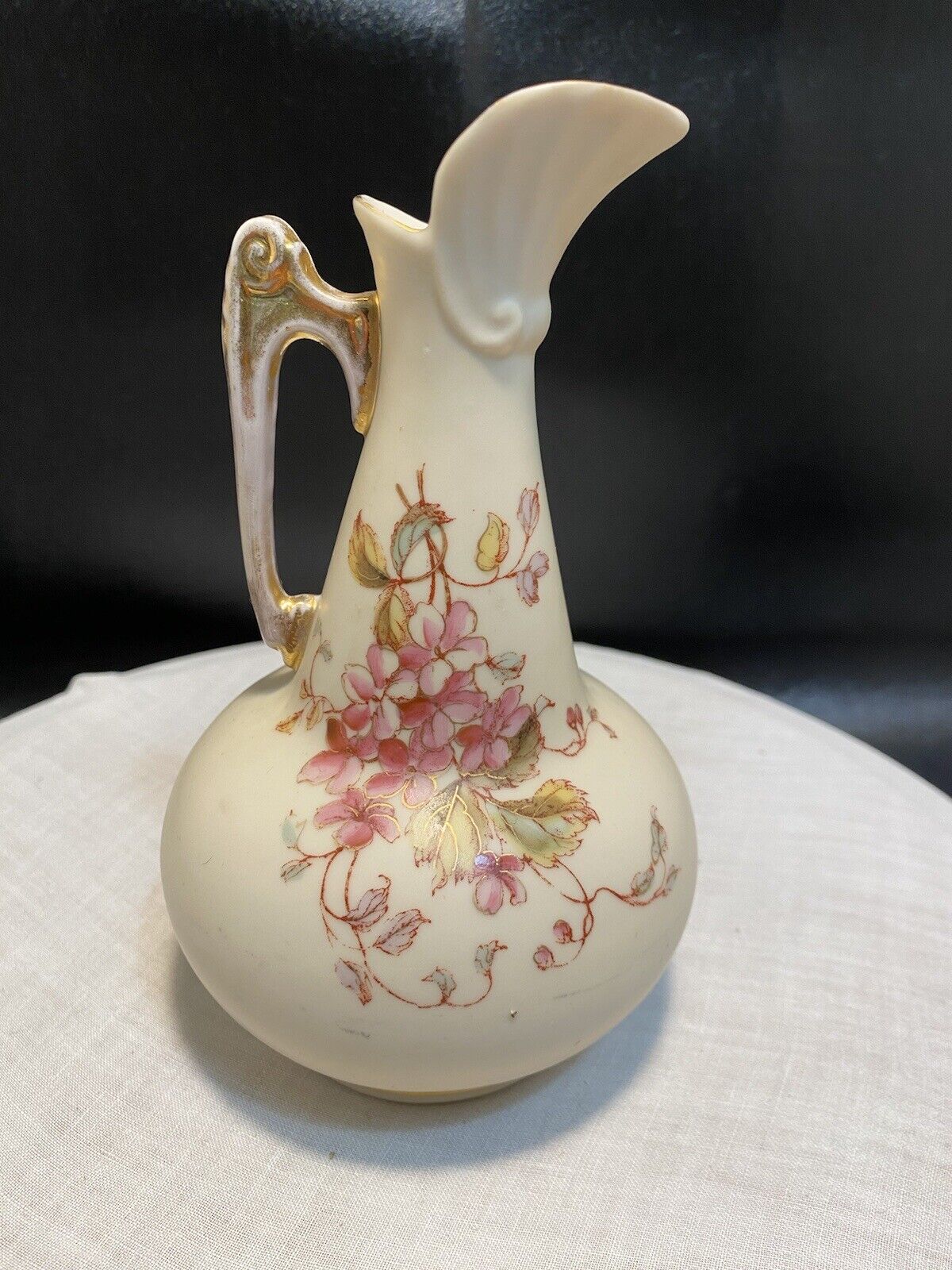 Vintage Ewer Pitcher, hand painted Floral marked