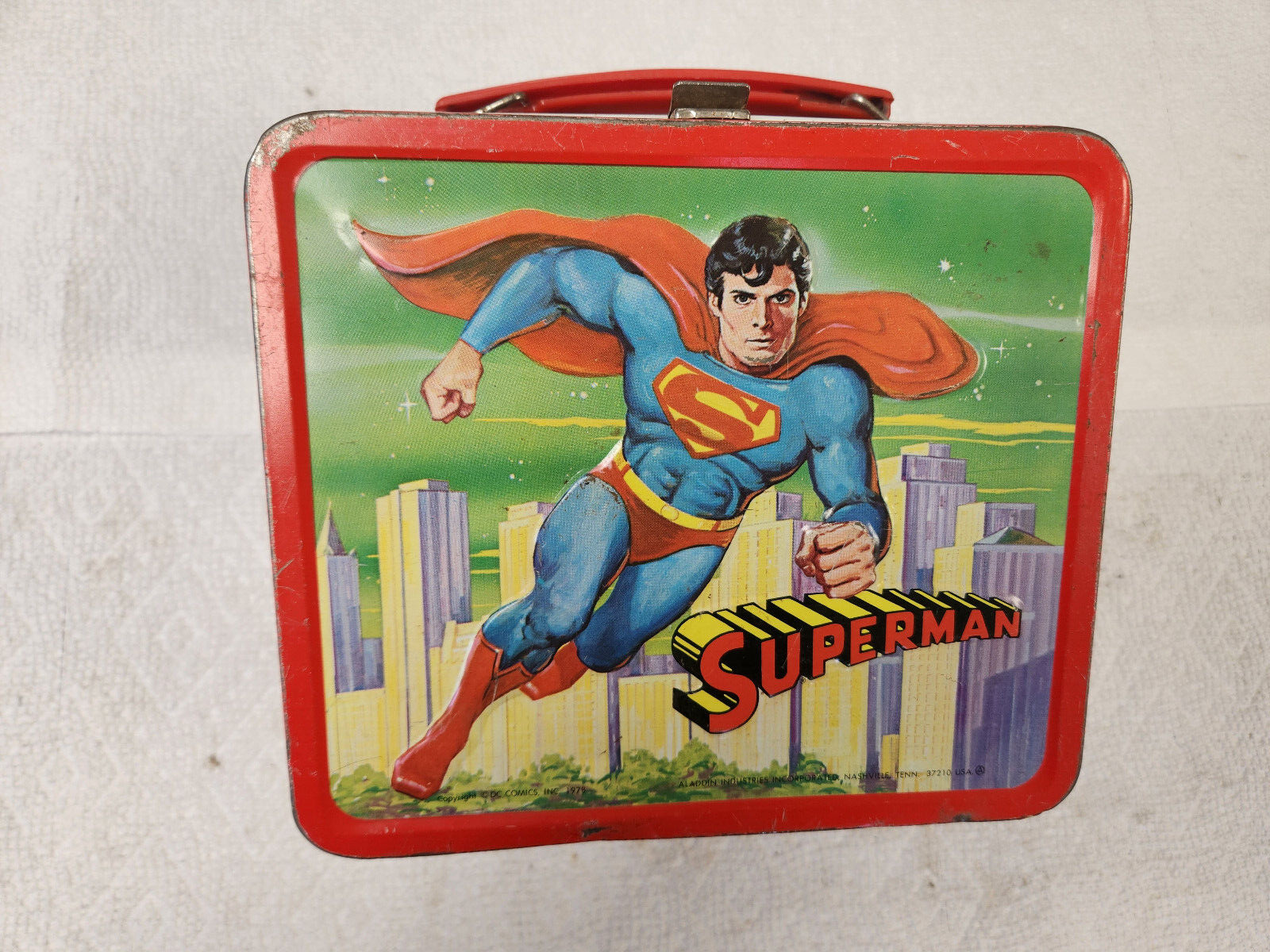 Vintage DC Comics Superman Metal Lunchbox 1978 Aladdin Industries