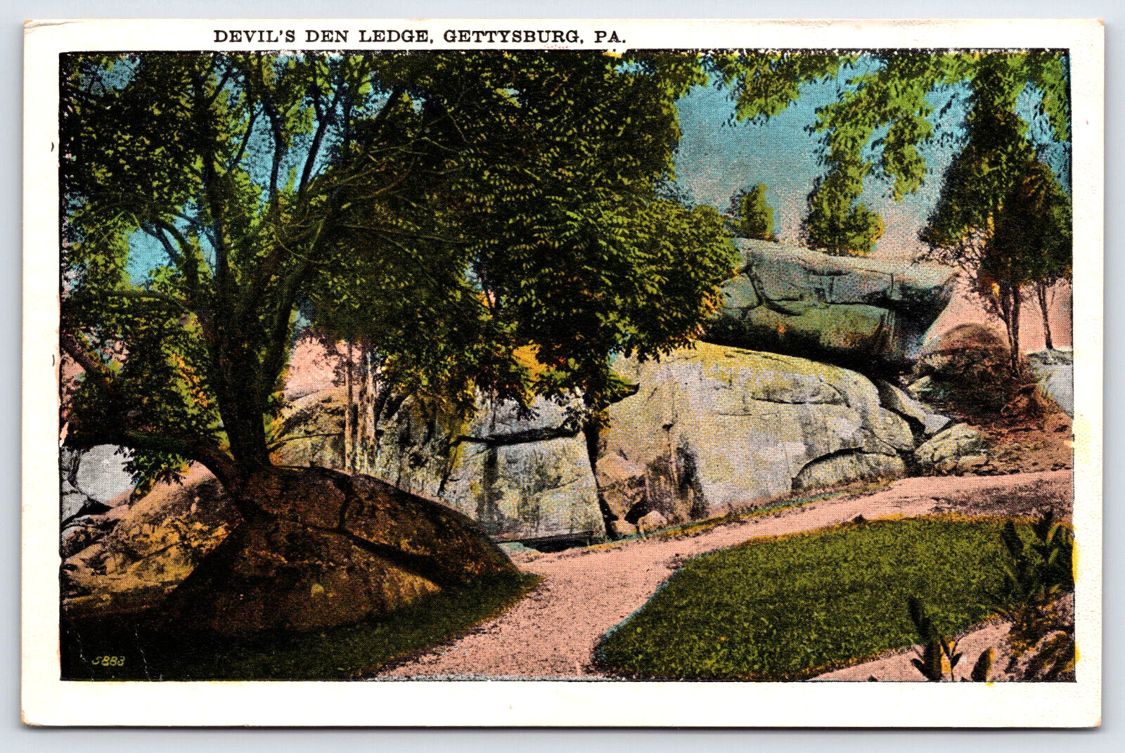 Gettysburg PA-Pennsylvania, Devil\'s Den Ledge, Rock Formations, Vintage Postcard