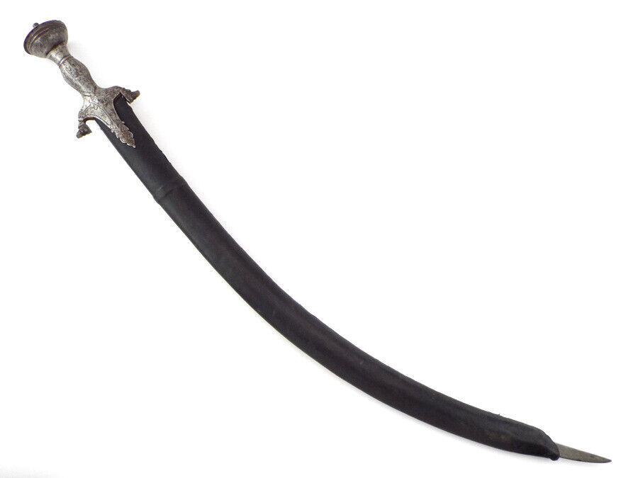 RARE Persian 17 C. Wootz Damascus Shamshir Sword with Gold Inlaid ASSAD ALLAH