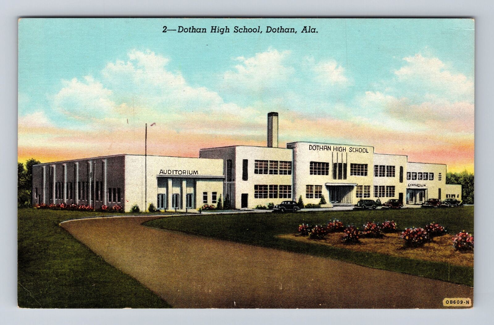 Dothan AL-Alabama, Dothan High School, Antique, Vintage Postcard