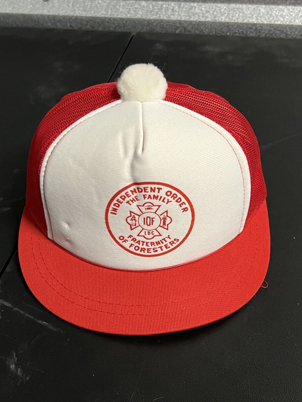 Vintage Independent Order Of Foresters Short Brim Hat W/ Pom Ball NWOT