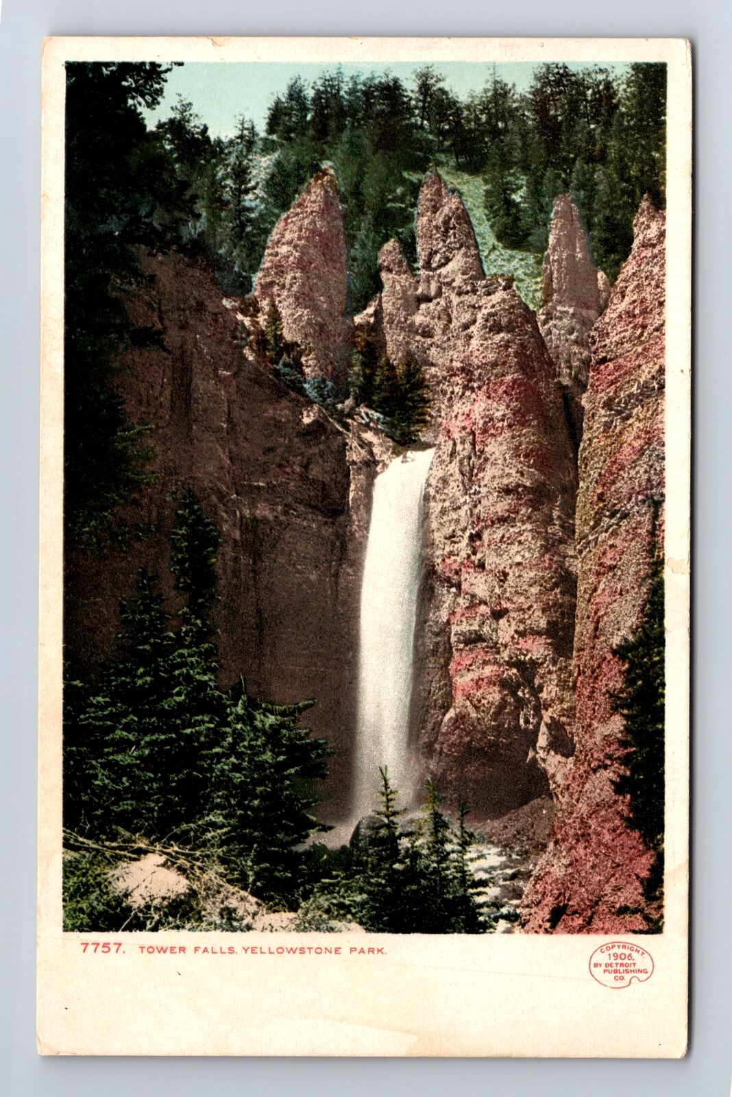 Yellowstone National Park, Tower Falls, Series #7757, Vintage Postcard