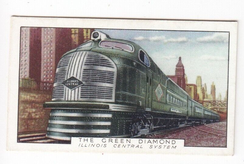1937 Train Card The Green Diamond Illinois Central System