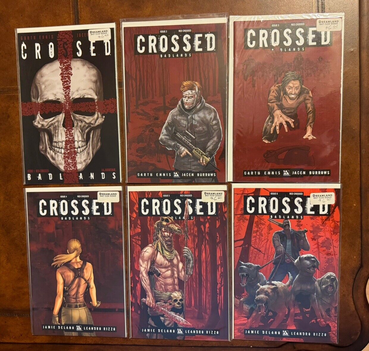 6 ) Crossed Badlands Red Crossed Covers #1 - #6 2012 Avatar Press Comic Book Lot