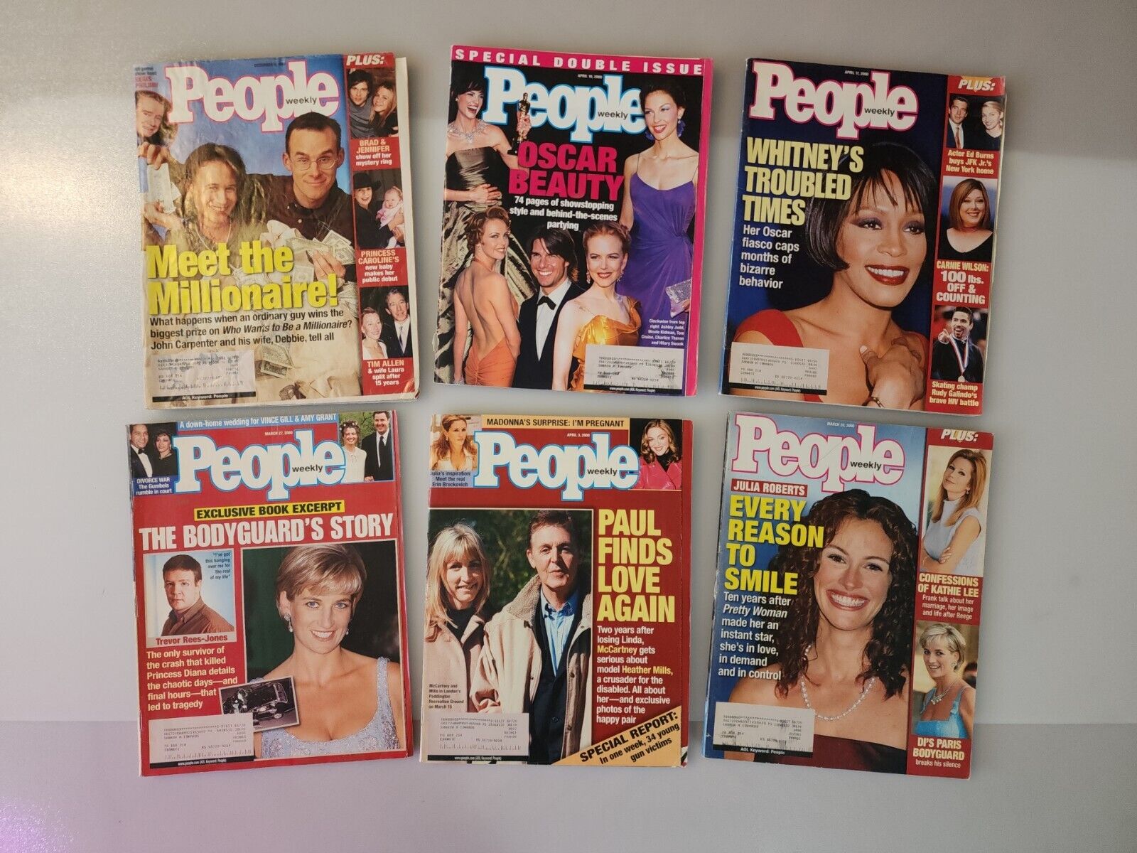 6 People Weekly Magazines Lot 2000. Vince Gill Amy Grant Wedding.  L7