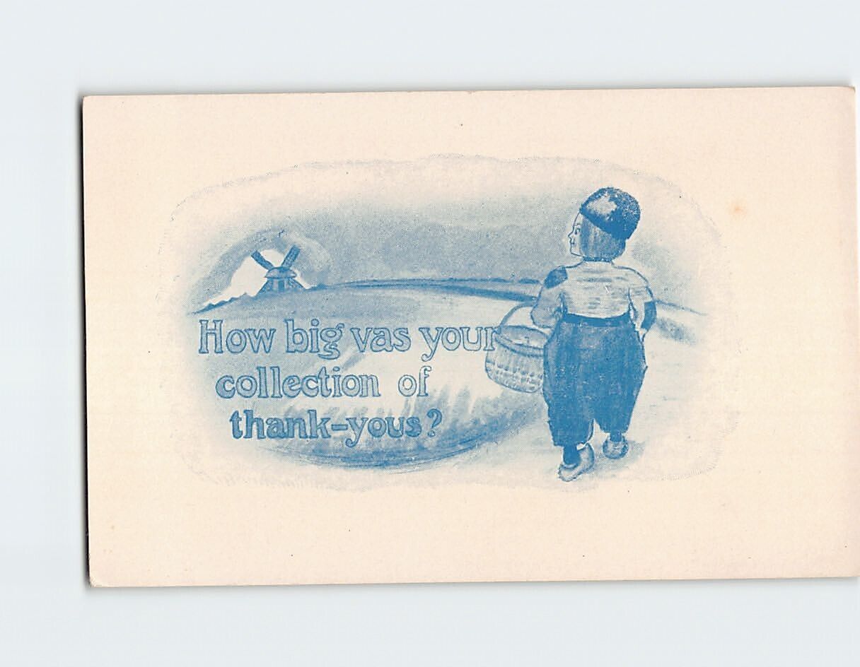 Postcard How big vas your collection of thank yous? w/ Girl Mill Comic Art Print
