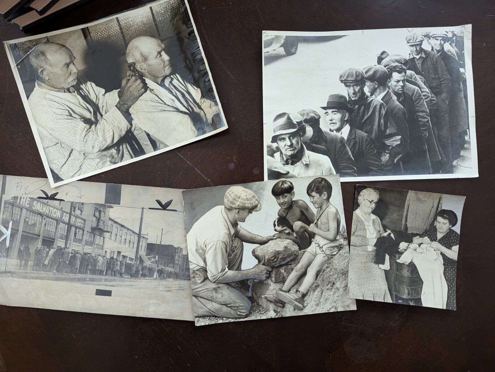5 Original Press 3  1930\'s Nice Rare Photos Great Depression  2 Photos 1974-75 