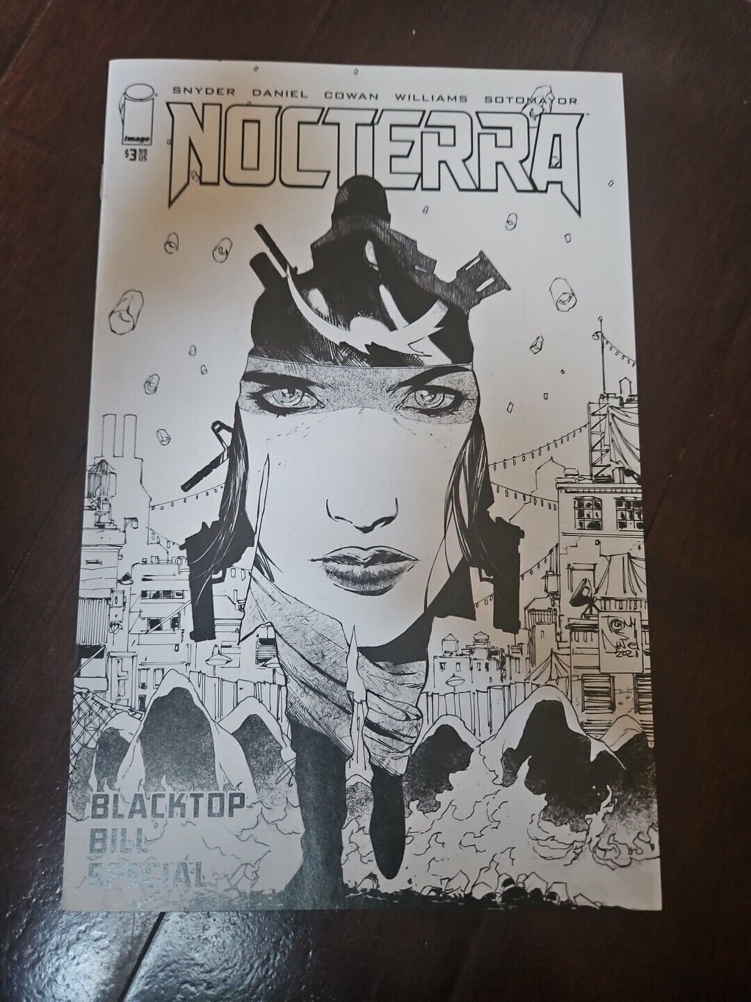 NOCTERRA: BLACKTOP BILL SPECIAL #1 (2022) BLACK & WHITE 1:10 VARIANT COVER IMAGE