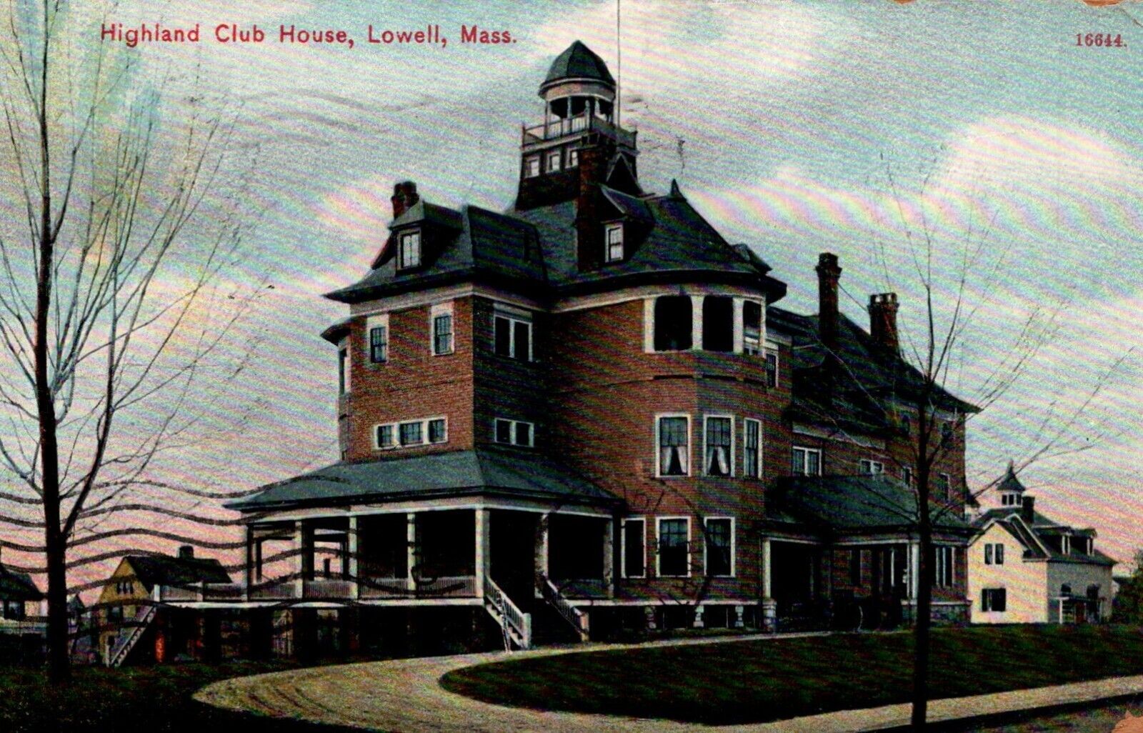 Lowell Massachusetts Highland Club House Antique PC Posted 1908
