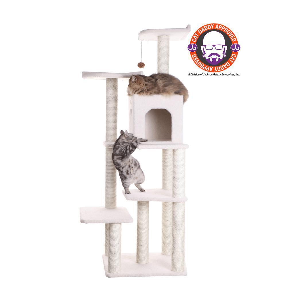 Armarkat B6802 Classic Real Wood Cat Tree In Ivory, Jackson Galaxy Approved,...