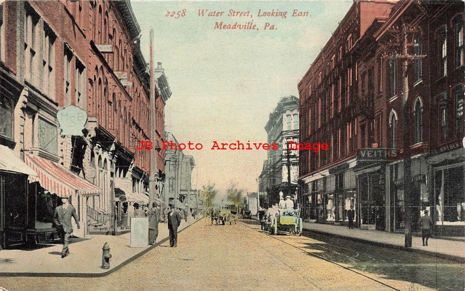 PA, Meadville, Pennsylvania, Water Street, Looking East, Business Section
