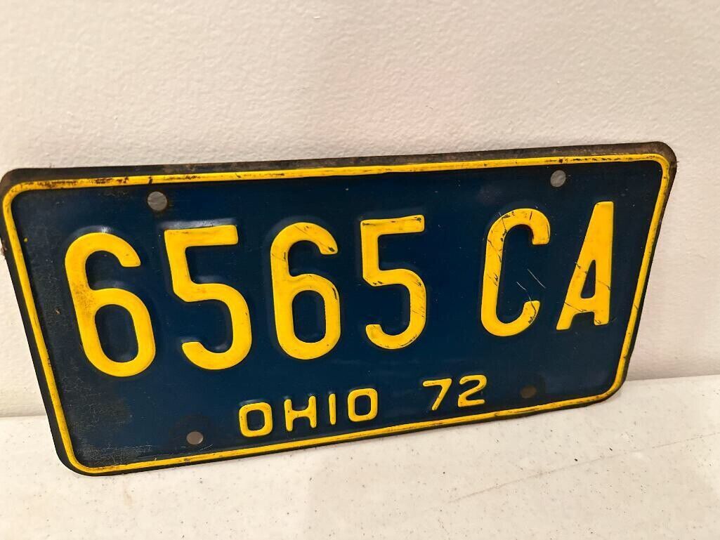 1972 State Of Ohio License Plate
