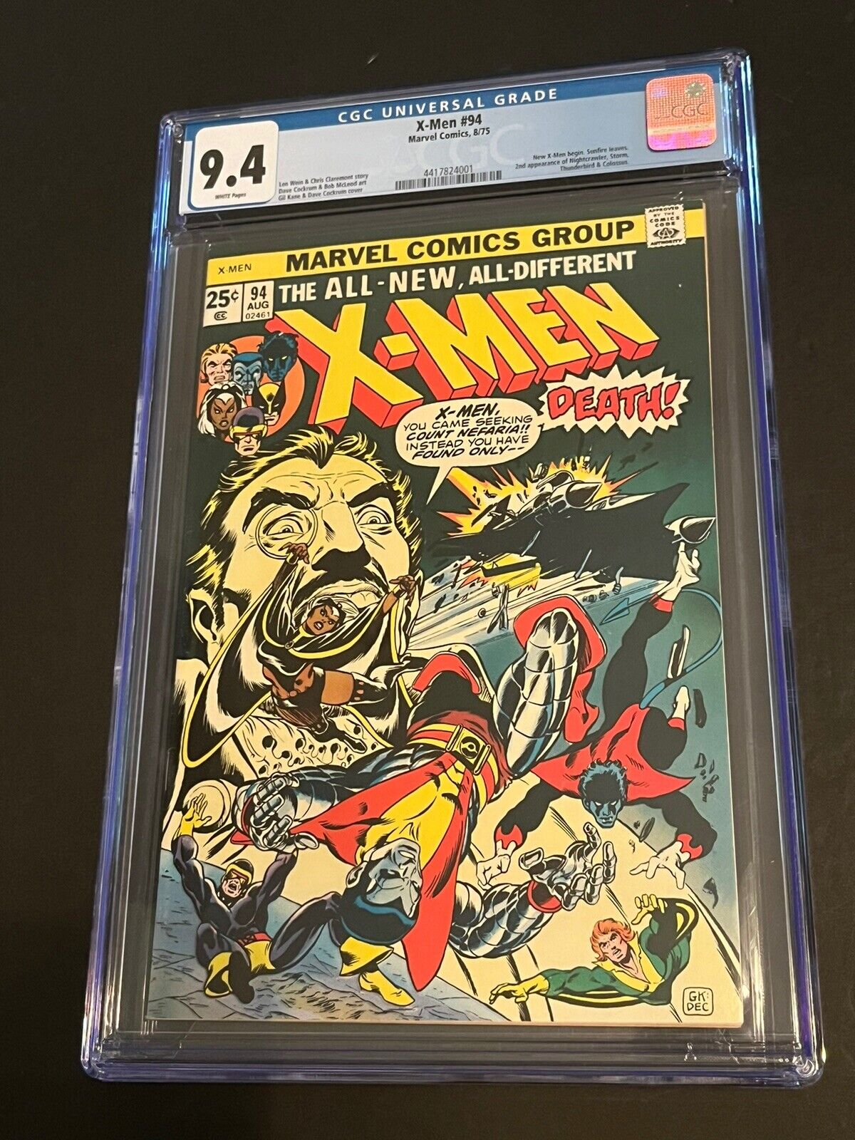 X-MEN #94 (1975) - CGC  9.4 - First APPEARANCE OF THE NEW TEAM  White Pages 