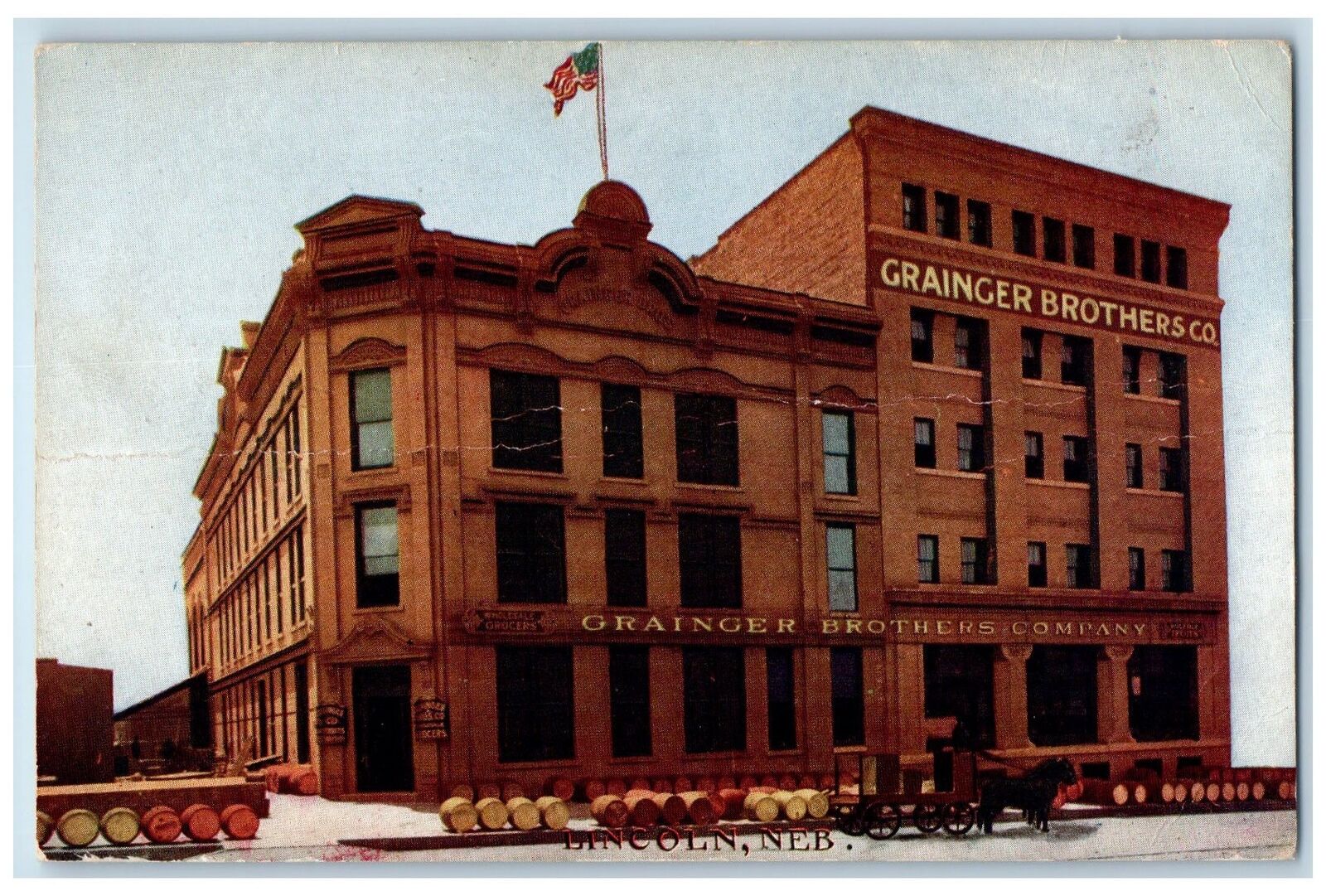 Lincoln Nebraska NE Postcard Grainger Brothers Company Exterior Roadside 1910