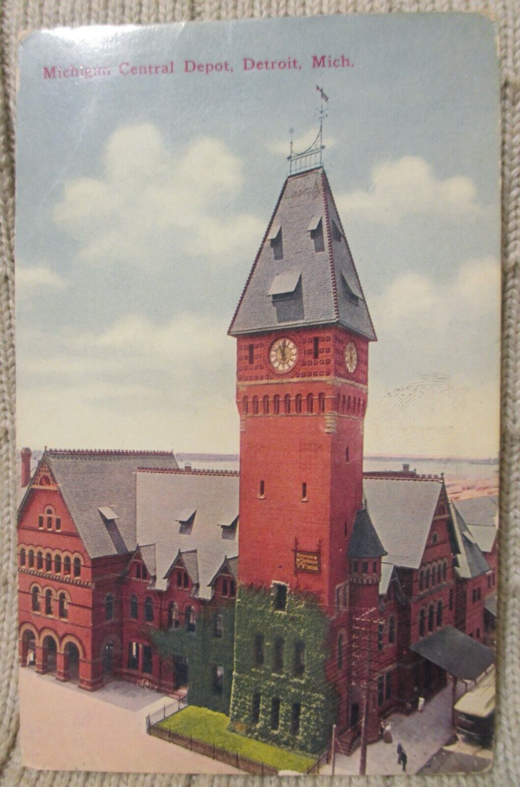 Estate Sale ~ Vintage Railroad Postcard - Michigan Central Depot, Detriot, Mich.