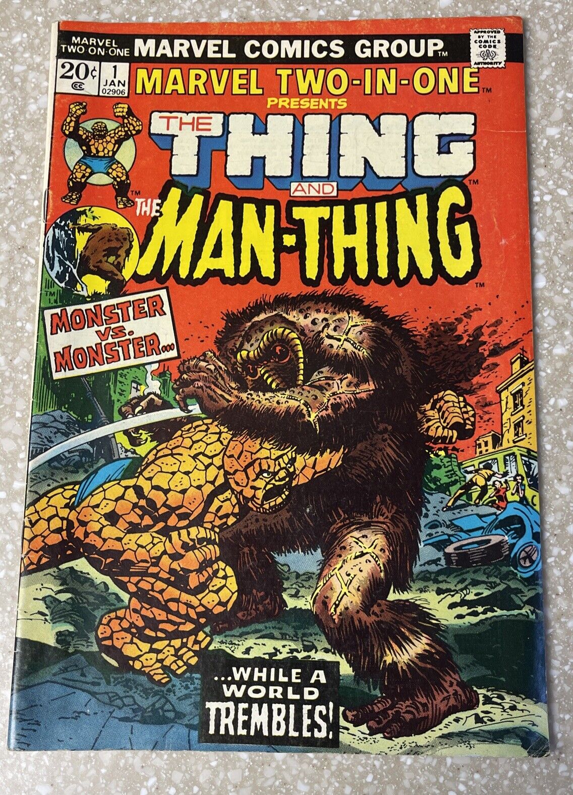 MARVEL TWO in ONE #1 January 1974 THING vs MAN-THING MOLECULE MAN 2nd APPEARANCE