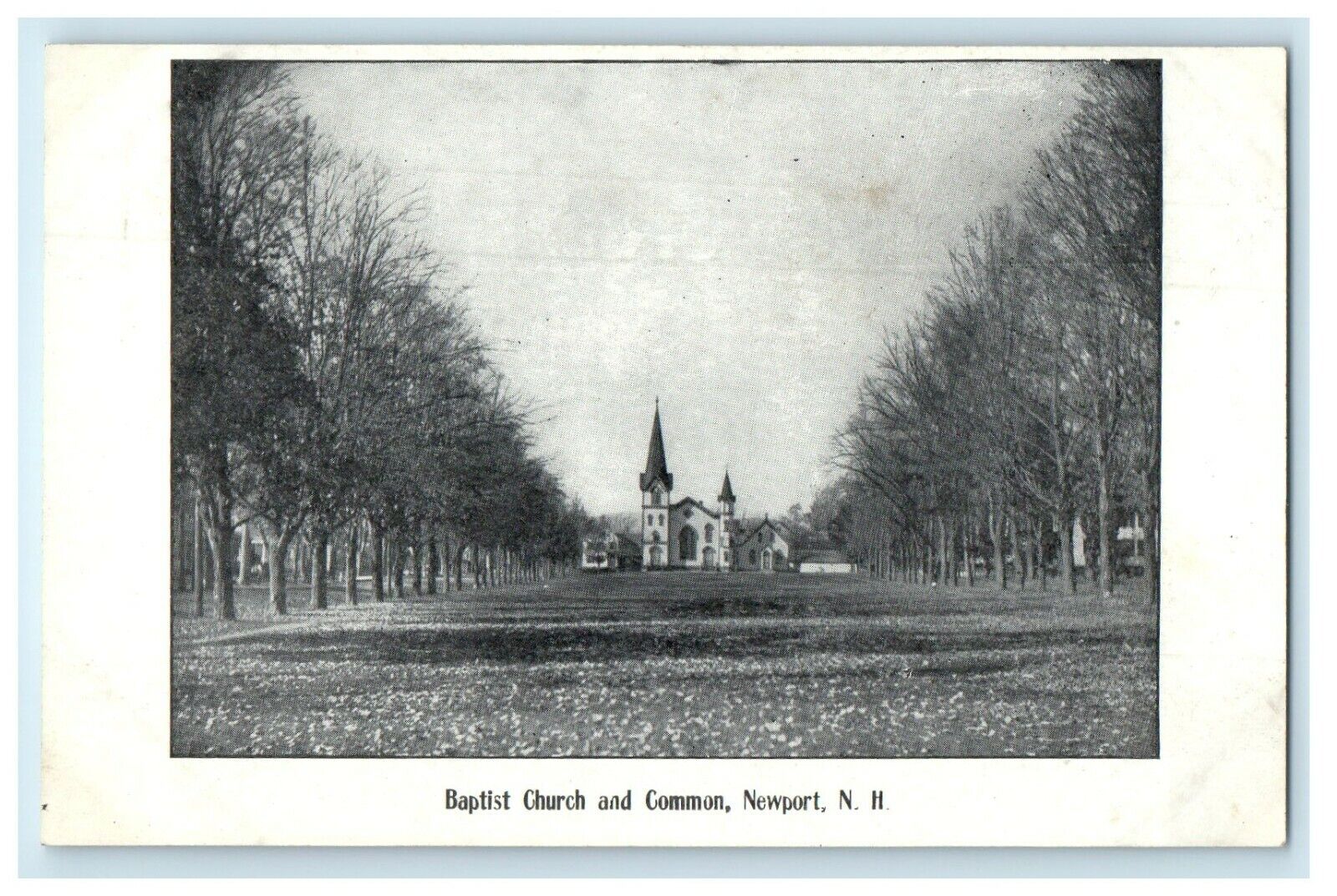 c1905 Baptist Church And Common View Newport New Hampshire NH Antique Postcard
