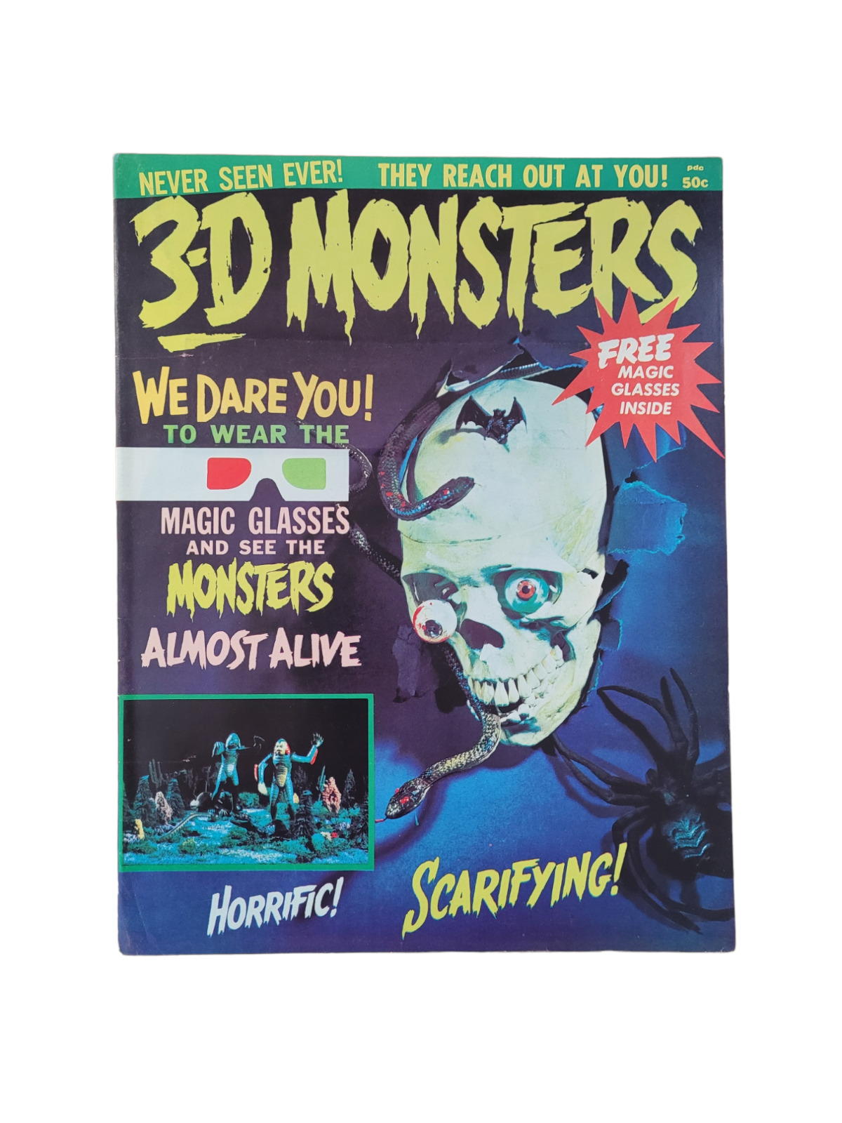 3-D Monsters #1 1964 scarce issue in great condition Horror Sci Fi Vintage RAW