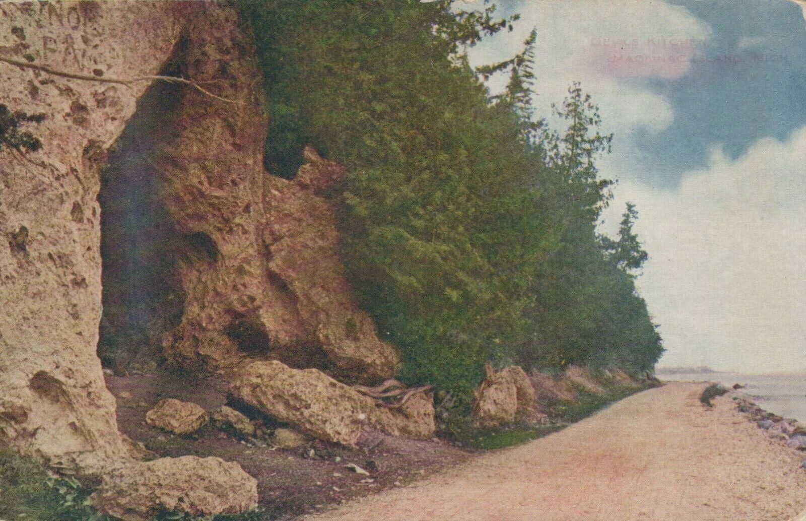 Beach Side Rock Formation Nature Sea Wilderness Vintage Divided Back Post Card