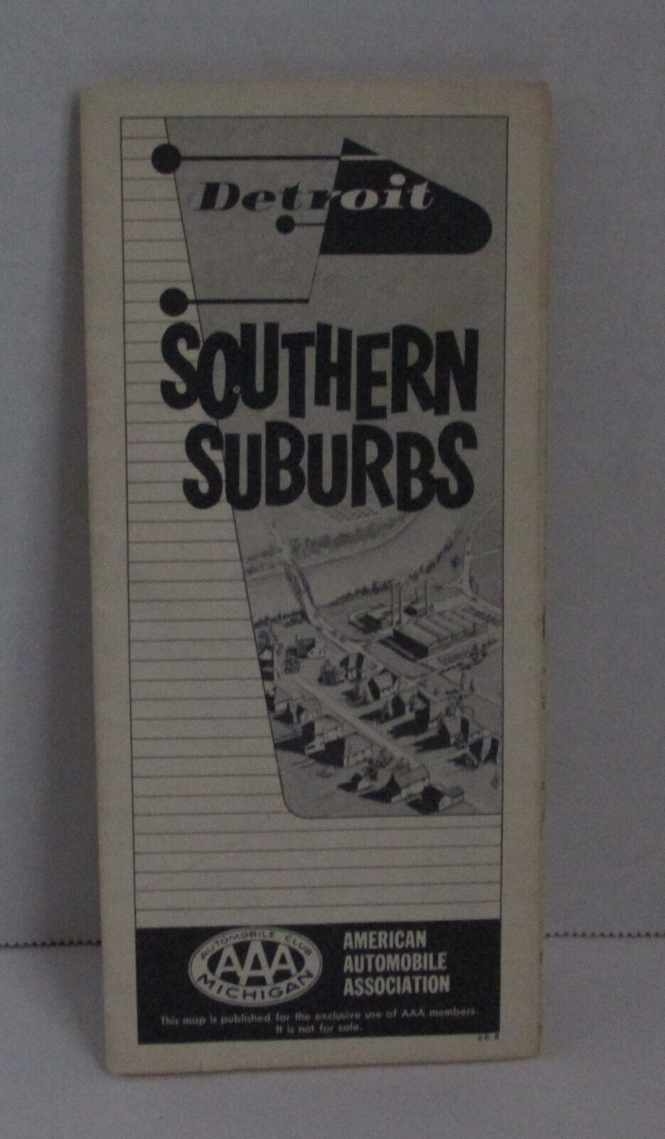 VINTAGE 1966 AAA Michigan Club Detroit Southern Suburbs City Map