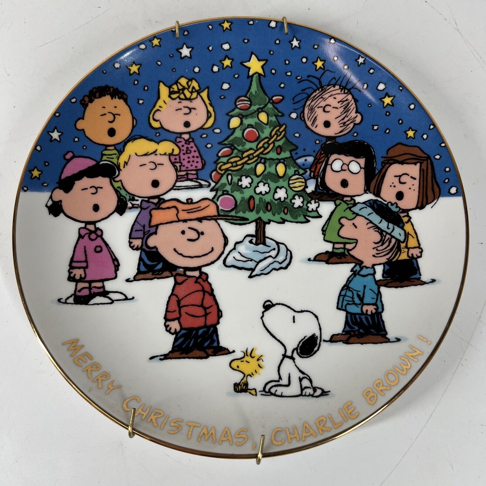 Danbury Mint Peanuts Magical Moments Merry Christmas Charlie Brown Plate Snoopy