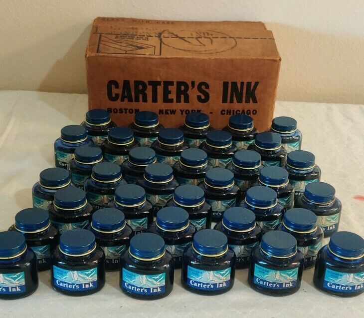 Carter\'s Ink #969 Washable Blue Ink 36 Bottles With Box 3 Dozen Carters ink T6 T