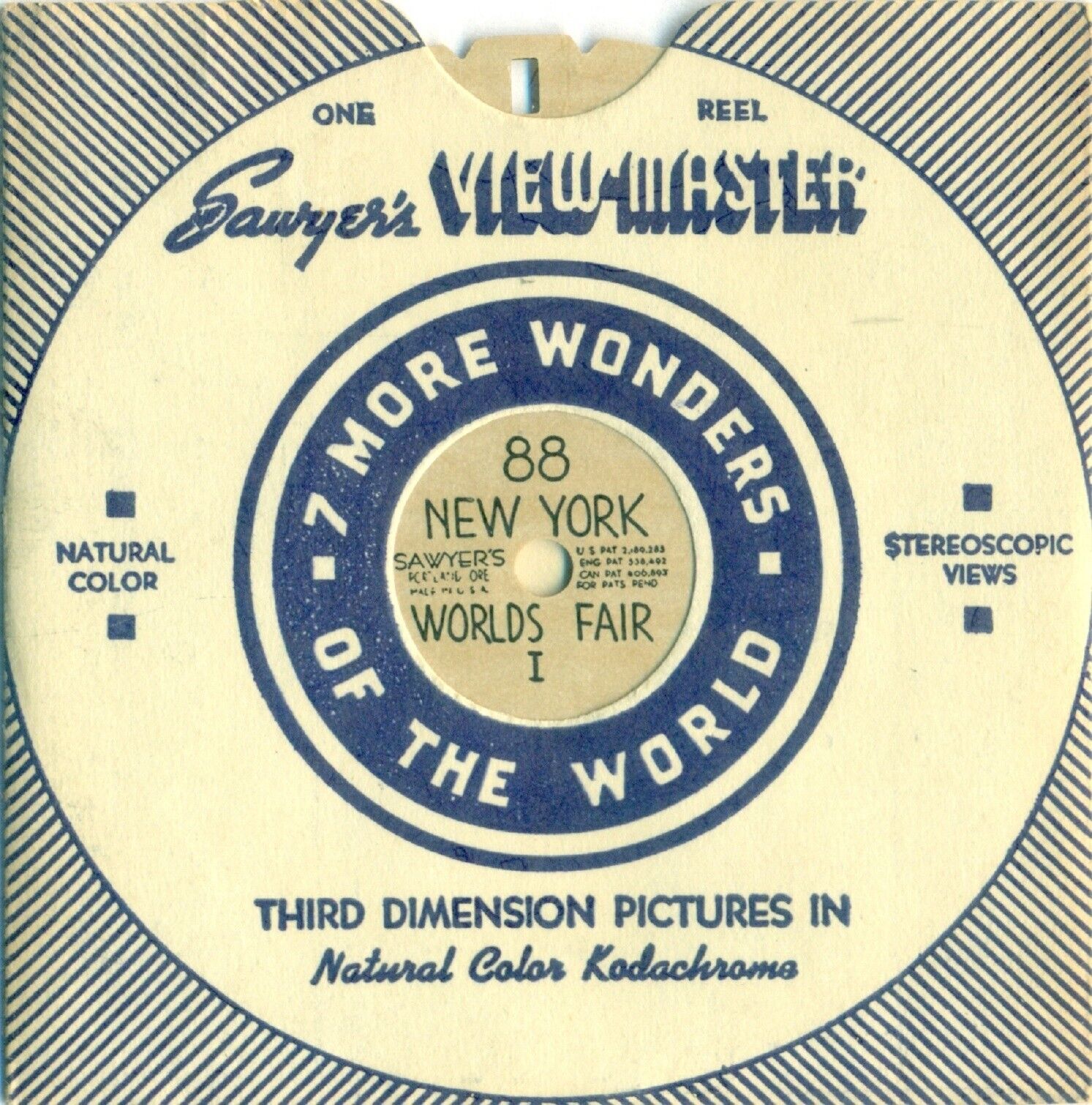 1939 New York World's Fair Sawyer's View-Master No. 88 Reel