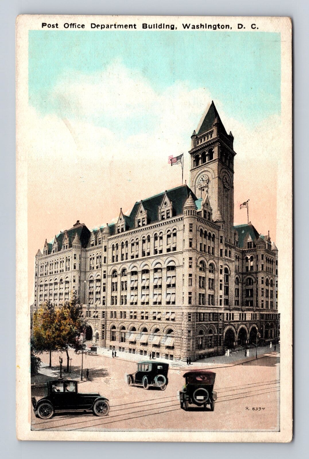 Washington DC, Post Office Dept Building, Antique Vintage Souvenir Postcard