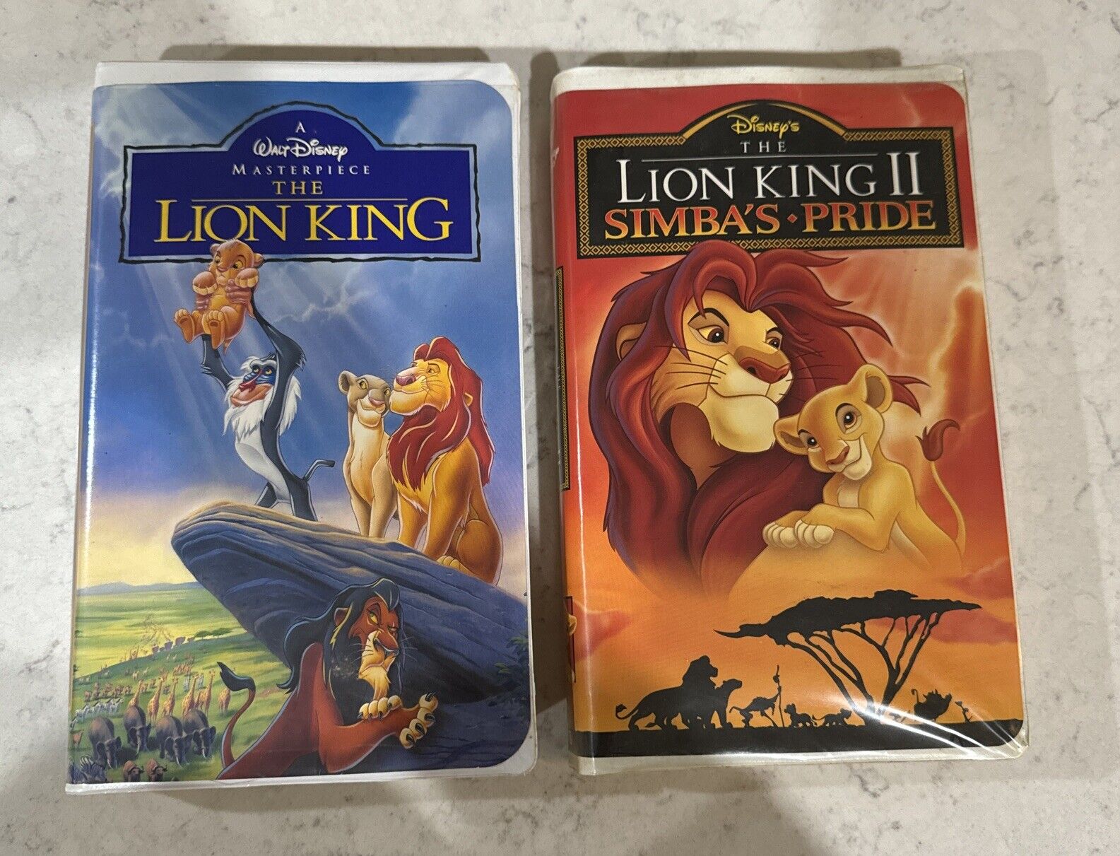 VHS Disney The Lion King Masterpiece Collection 1995 Clamshell + Lion King II