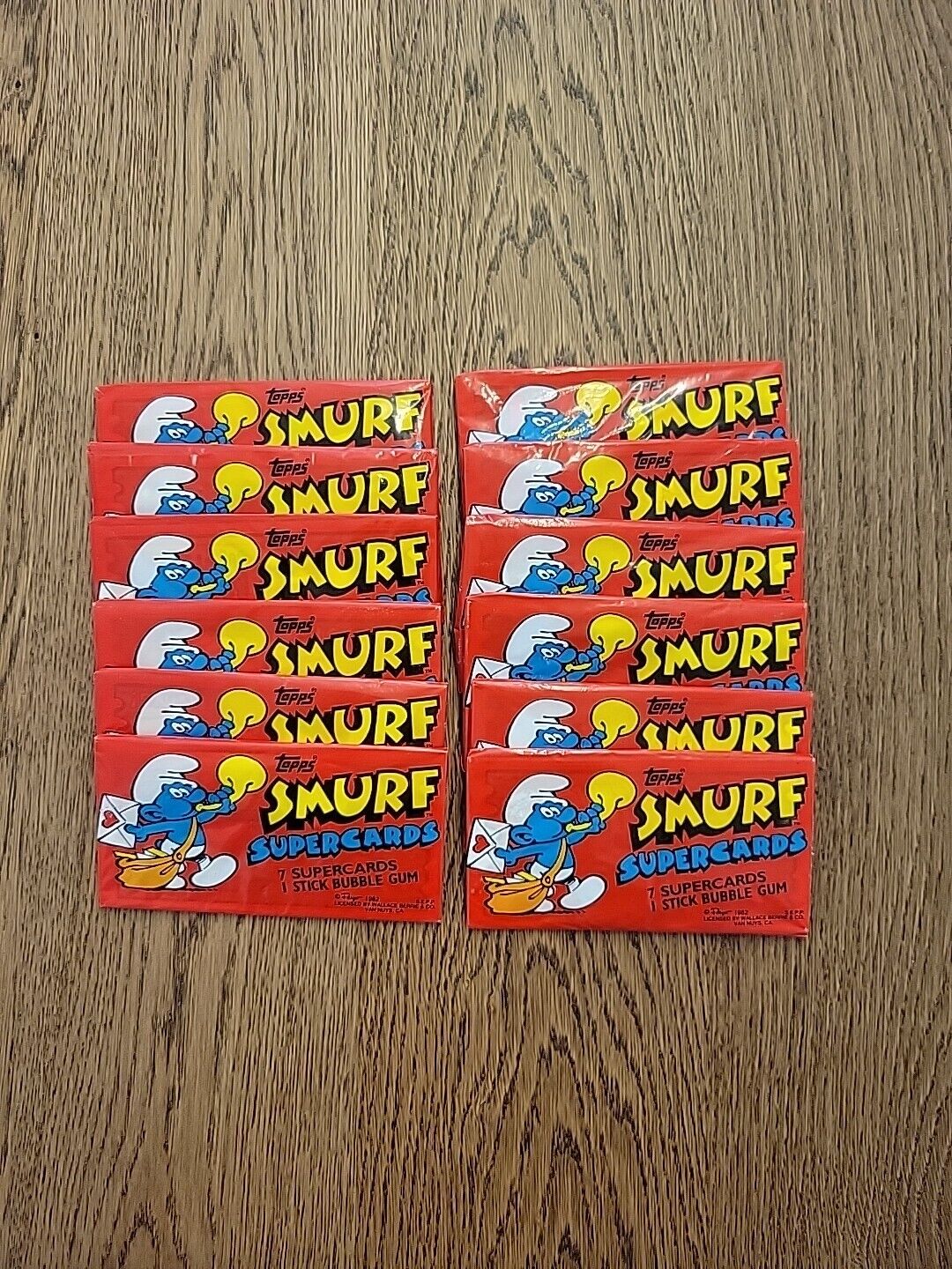 Lot of (12) 1982 Topps Smurf Supercards Unopened Packs Cello Wrappers