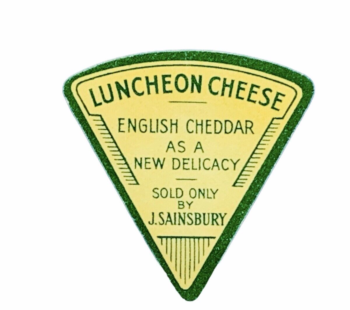 Cheese label vtg advertising ephemera paper England Luncheon J Sainsbury English