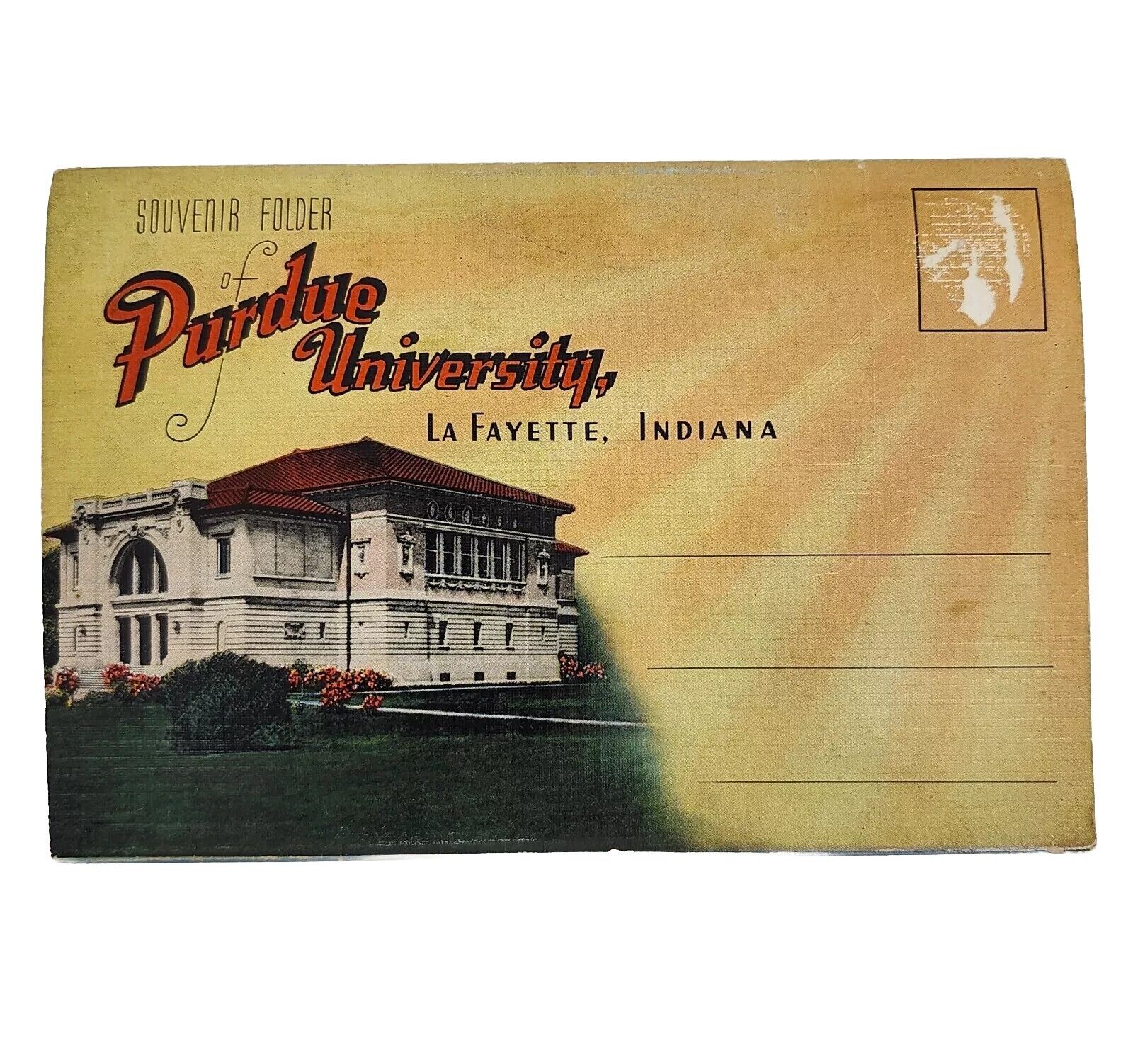 Vintage Purdue University Souvenir Folder Campus Buildings Pictures 1930s-40s