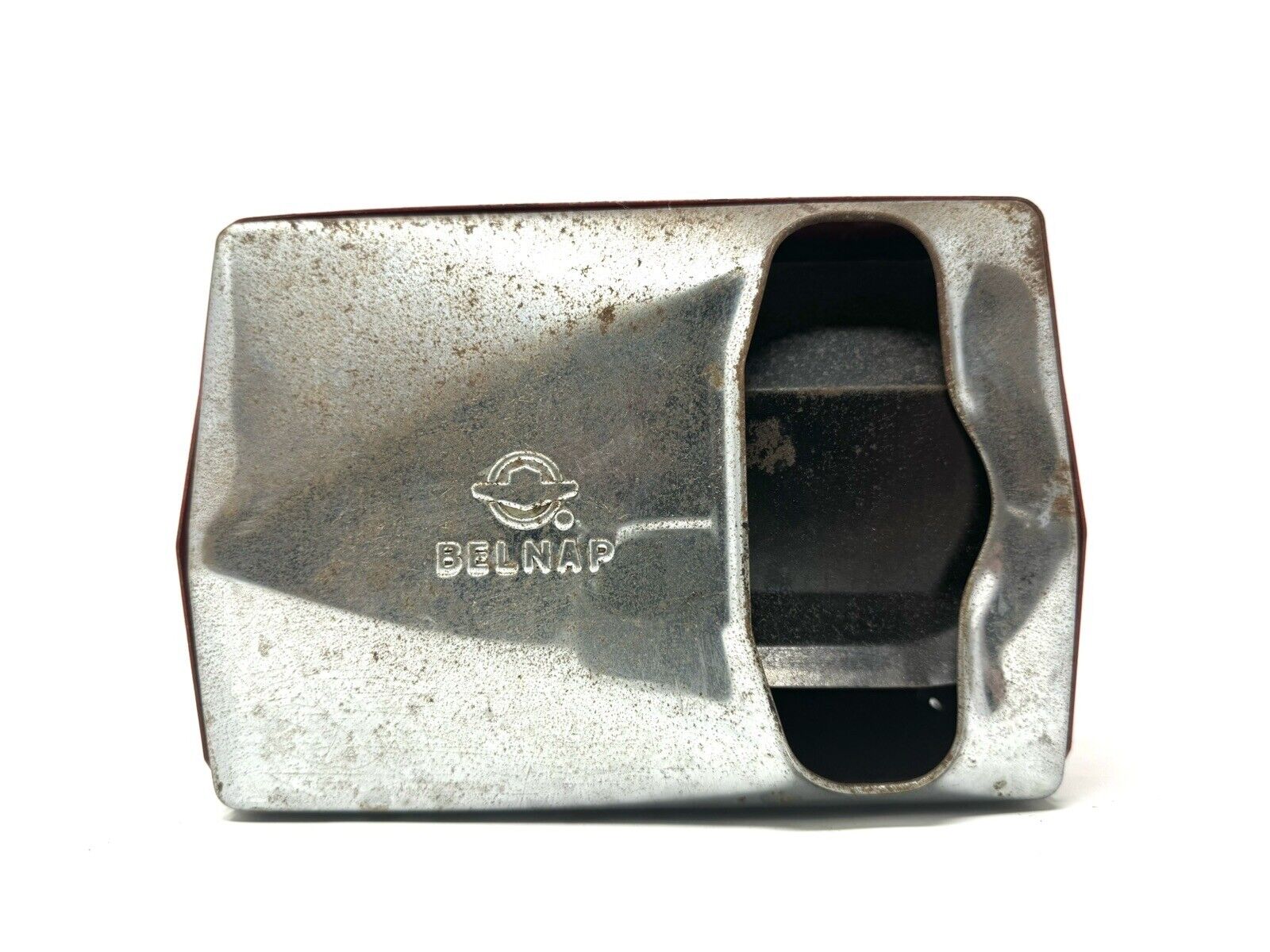 BELNAP Double Sided Chrome Diner Napkin Dispenser Retro Vintage Silver / Red