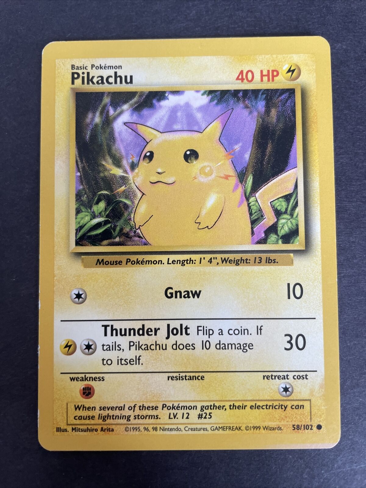 Pikachu Base Set 58/102 Pokemon Card WOTC Trading Card TCG