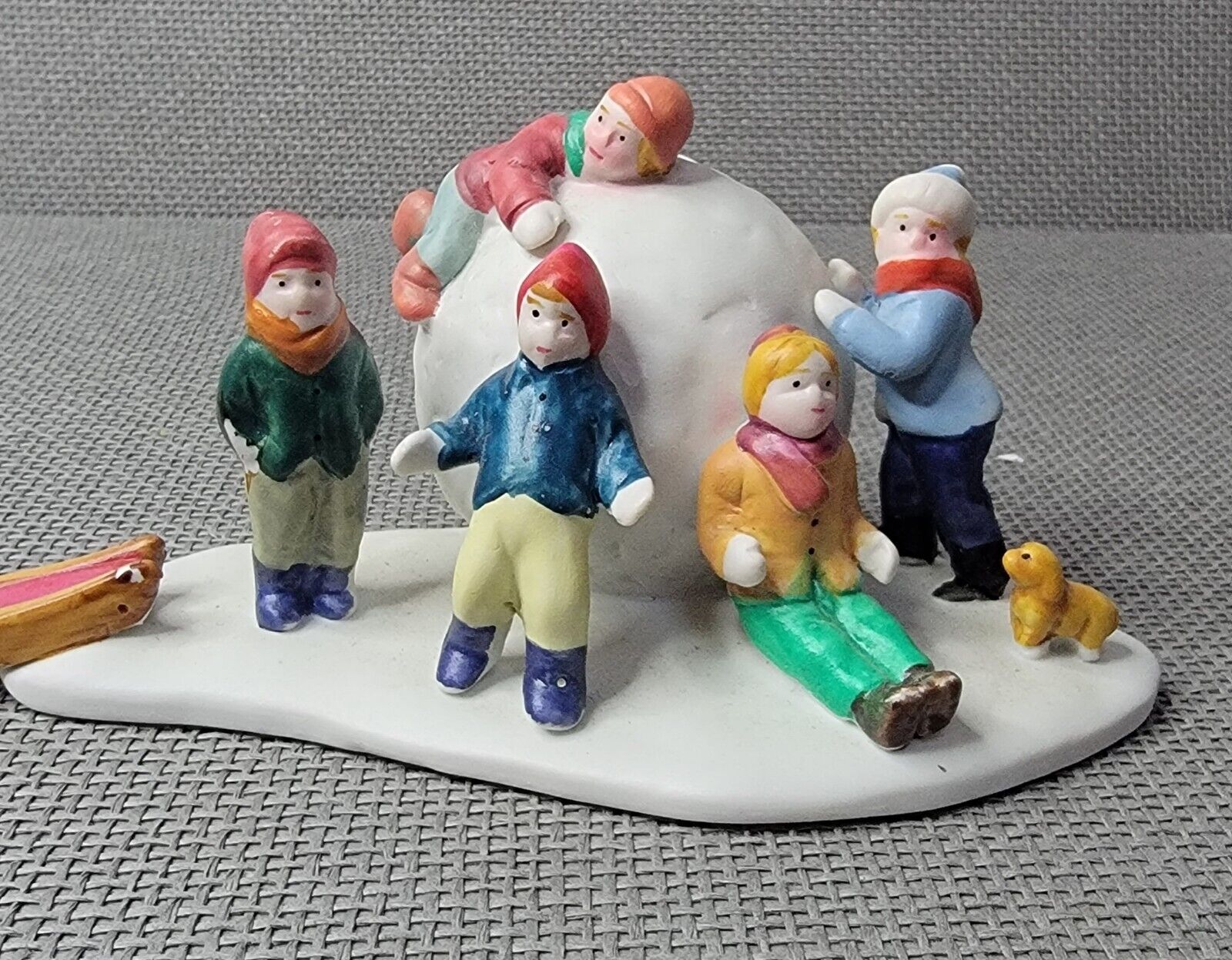 Vintage~1993~Lemax ~Porcelain Giant Snowball~ Dickensvale  Village # 33