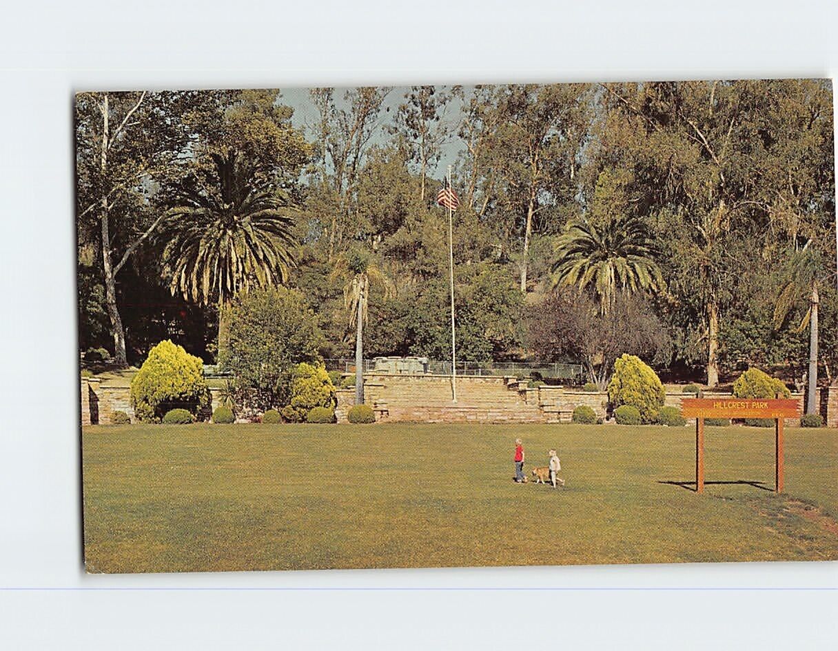 Postcard Hillcrest Park Fullerton California USA