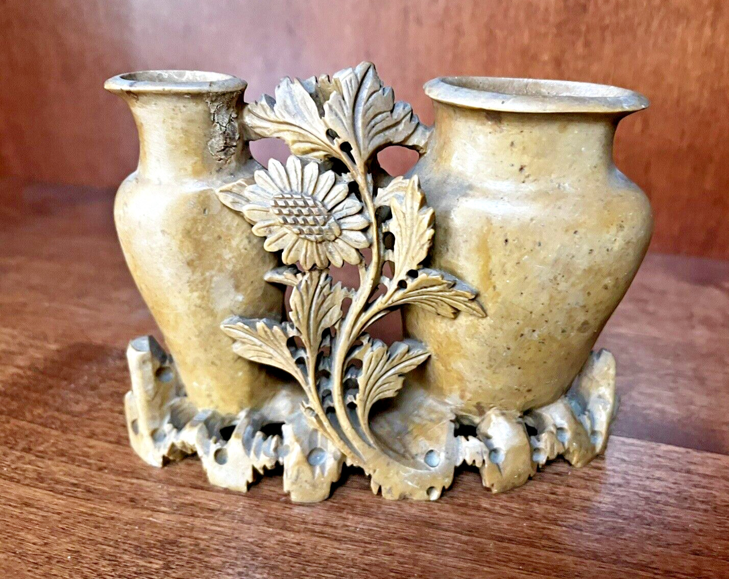 Vintage Hand Carved Chinese soapstone vase