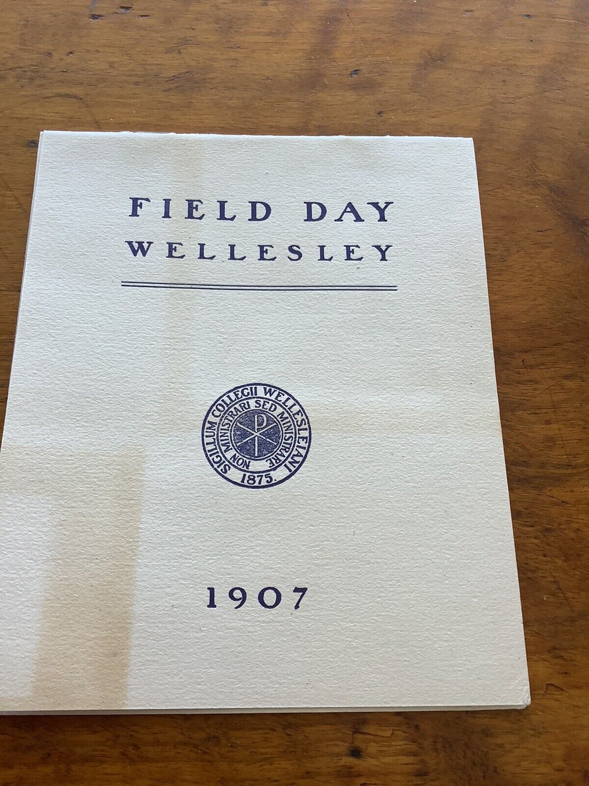 Wellesley Field Day 1907 Program 