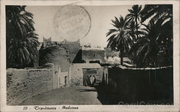 Libya Gadames,Tripolitania Postcard 2c stamp Vintage Post Card
