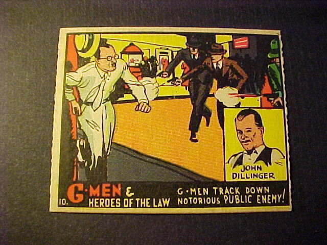 1936  GUM  INC.  G-MEN  R-60   #10  NOTORIOUS PUBLIC ENEMY   NM+