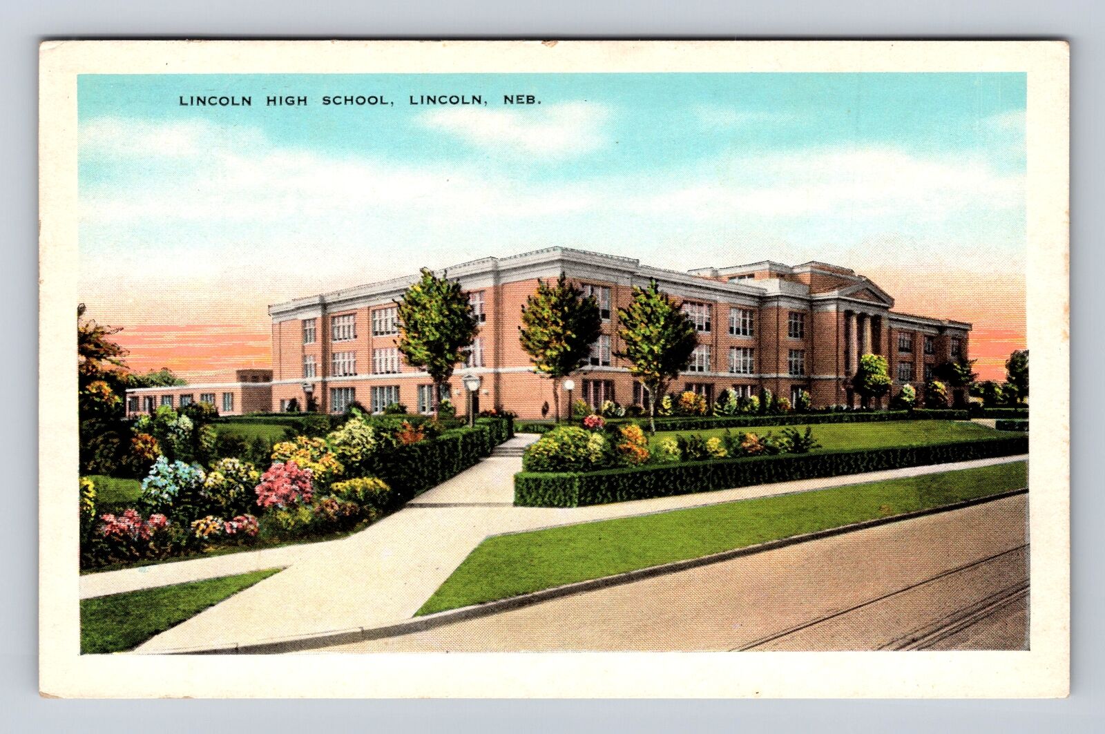 Lincoln NE-Nebraska, Lincoln High School, Antique, Vintage Souvenir Postcard