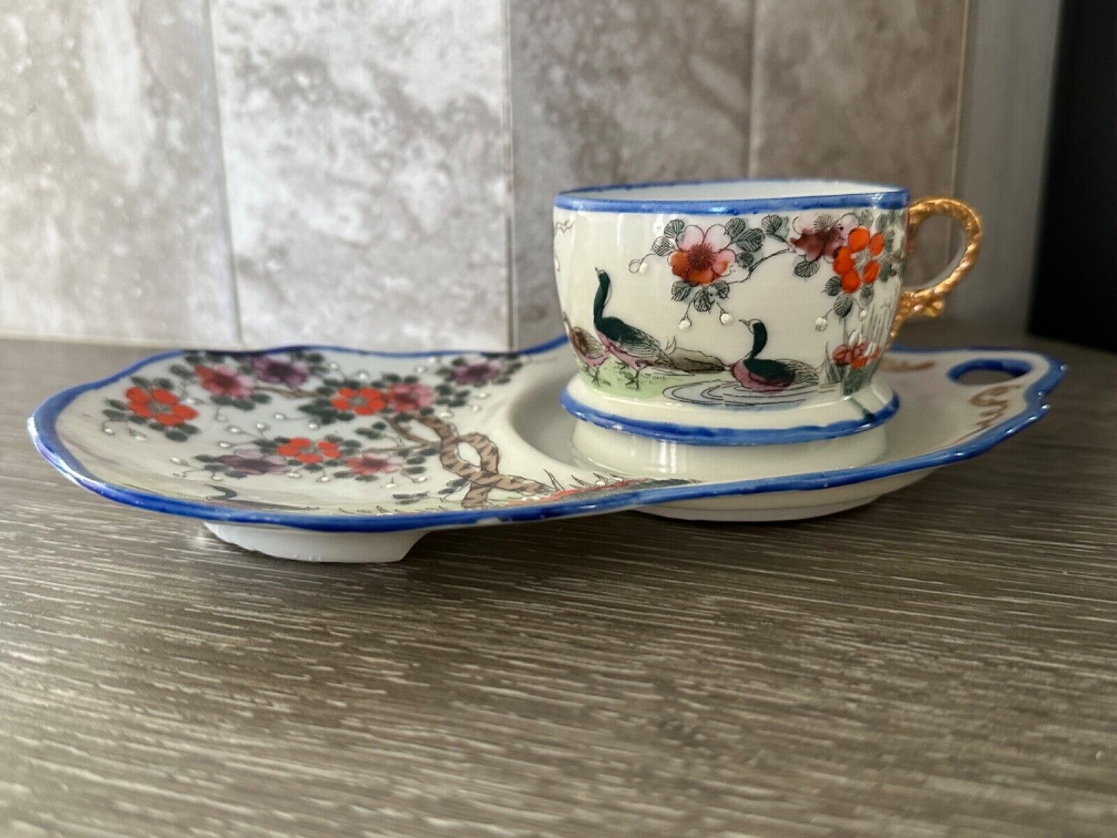 Vintage Asian Porcelain Tea and Snack Server Made in Japan