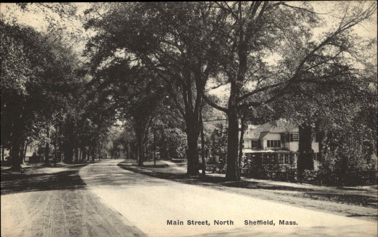 Sheffield Massachusetts MA Main St. Albertype 1910s-30s Postcard