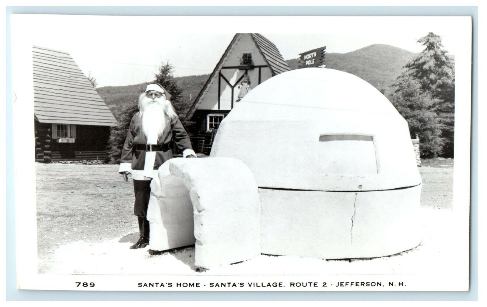 c1950's Santa's Home Village Jefferson New Hampshire NH RPPC Photo Postcard