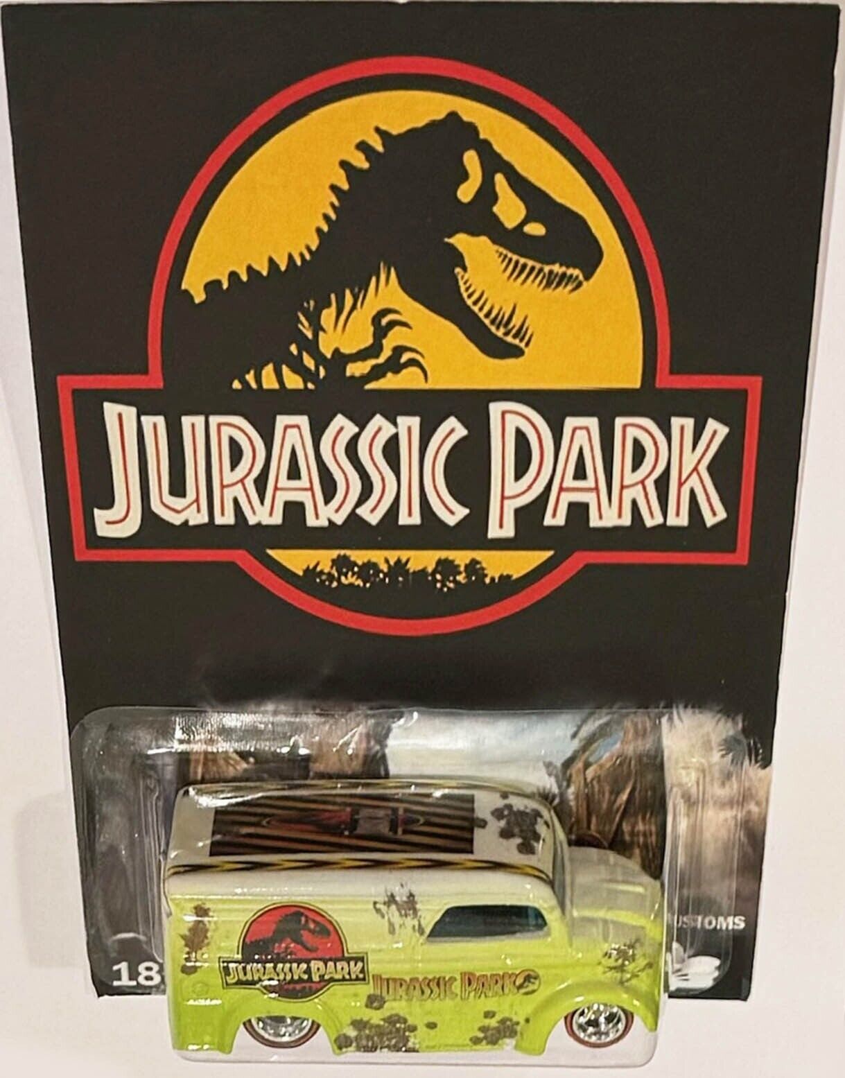 DAIRY DELIVERY TRUCK Custom Hot Wheels Car w/ Real Riders  Jurassic Park Series